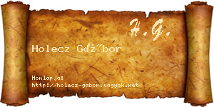 Holecz Gábor névjegykártya