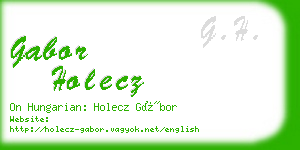 gabor holecz business card